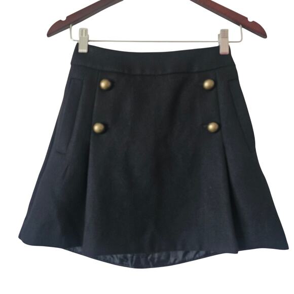 Express Dresses & Skirts - Express Military Button Skirt Women’s Size 0 | Classic Black A-Line